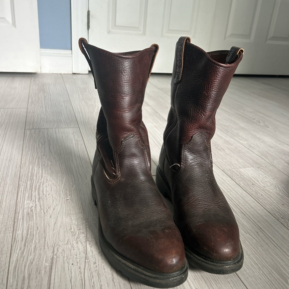 Red Wing Shoes Dark Brown Leather Boots - Picture 1 of 5